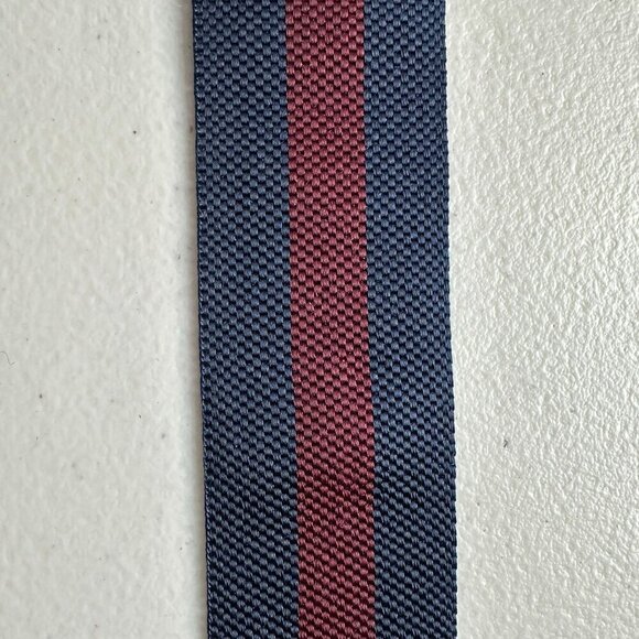 Brooks Brothers Mens Navy Maroon Stripe Adjustable Button Suspender Silk Leather - Picture 6 of 8